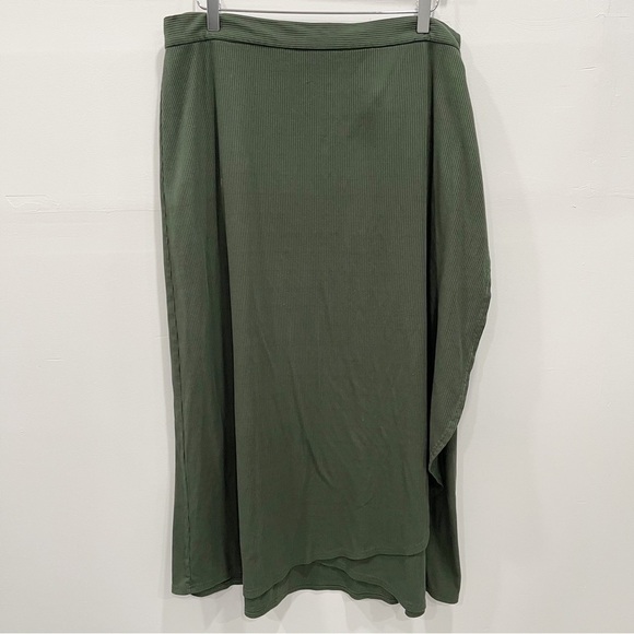 Roolee Mama Ribbed Green Long Wrap Skirt Size XL Maternity - Picture 1 of 7